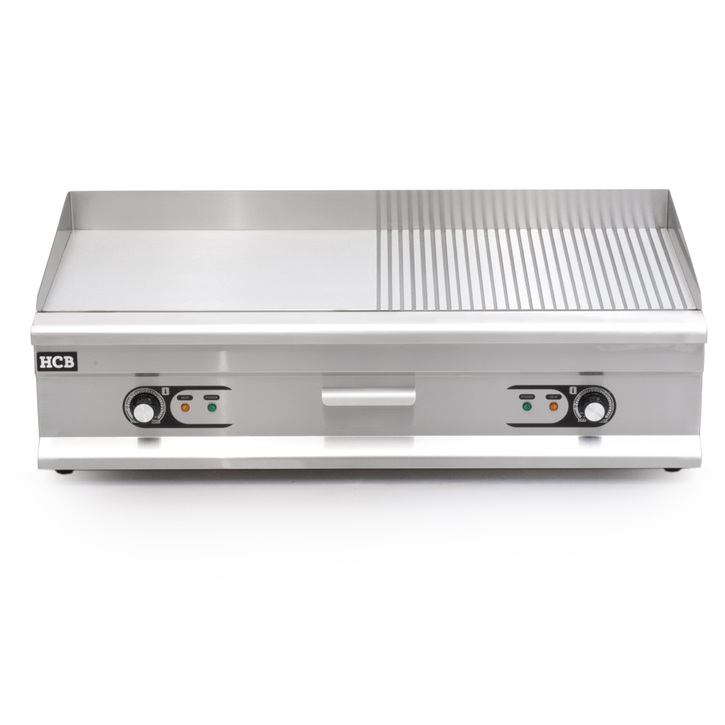 Elektro Grillplatte 1/2 Glatt & Gerillt / 100x52x33 cm / 400V / 6kW – Bild 3