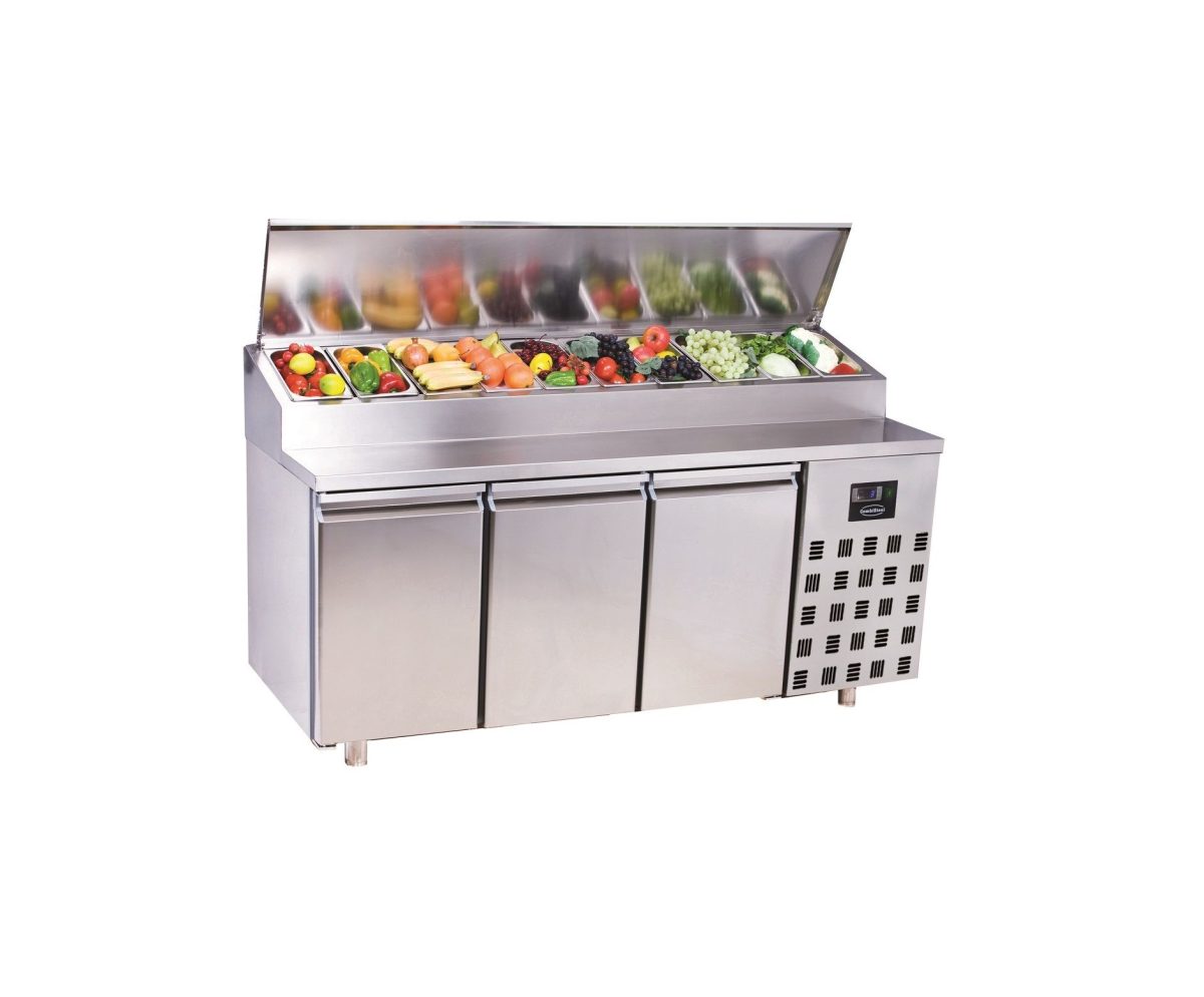 Saladette mit 3 Türen / 10 x 1/3 GN behälter