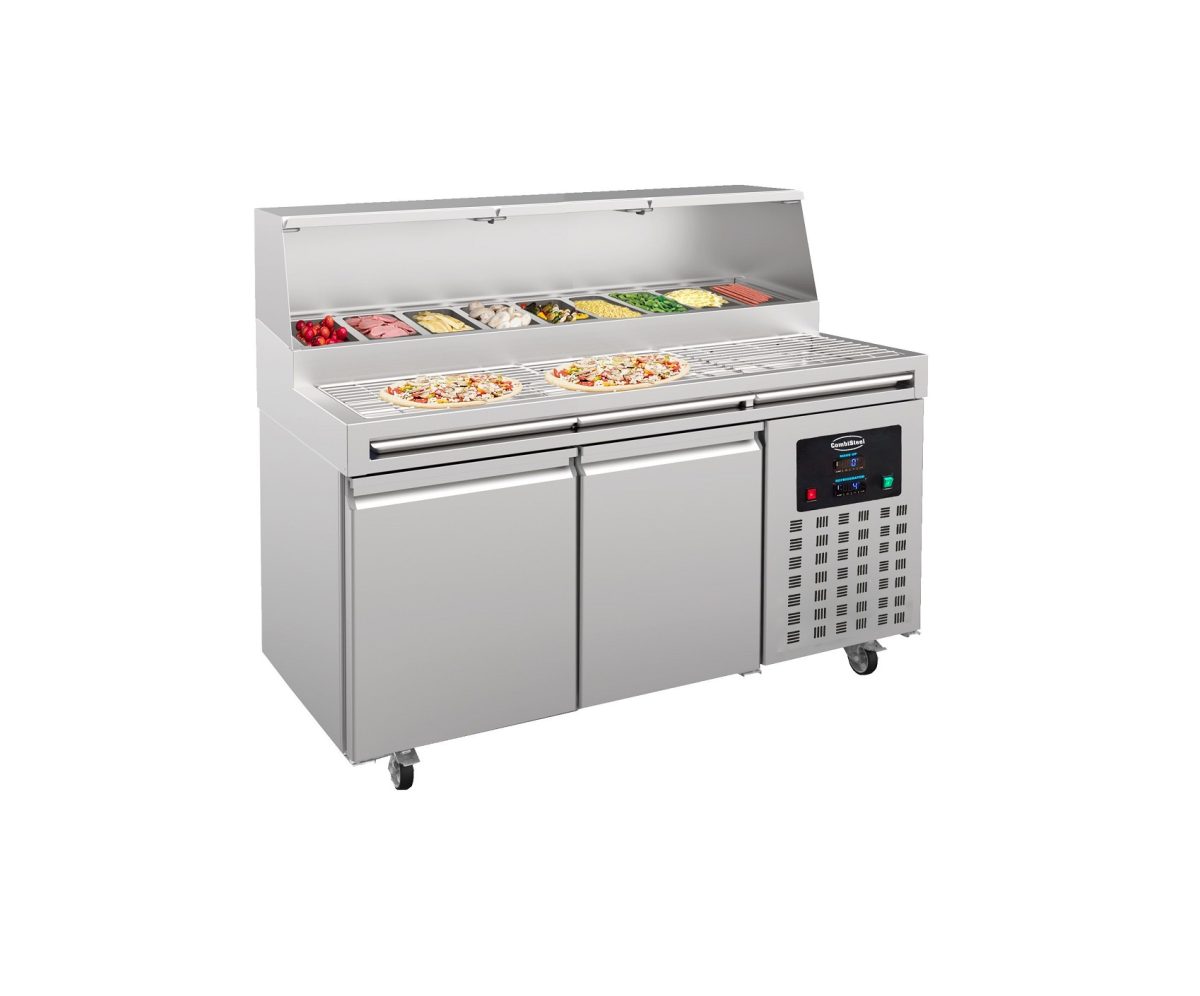 Pizzatisch mit 3 Türen / 9 x 1/3 GN behälter / 1790 x 850 x 1360 mm