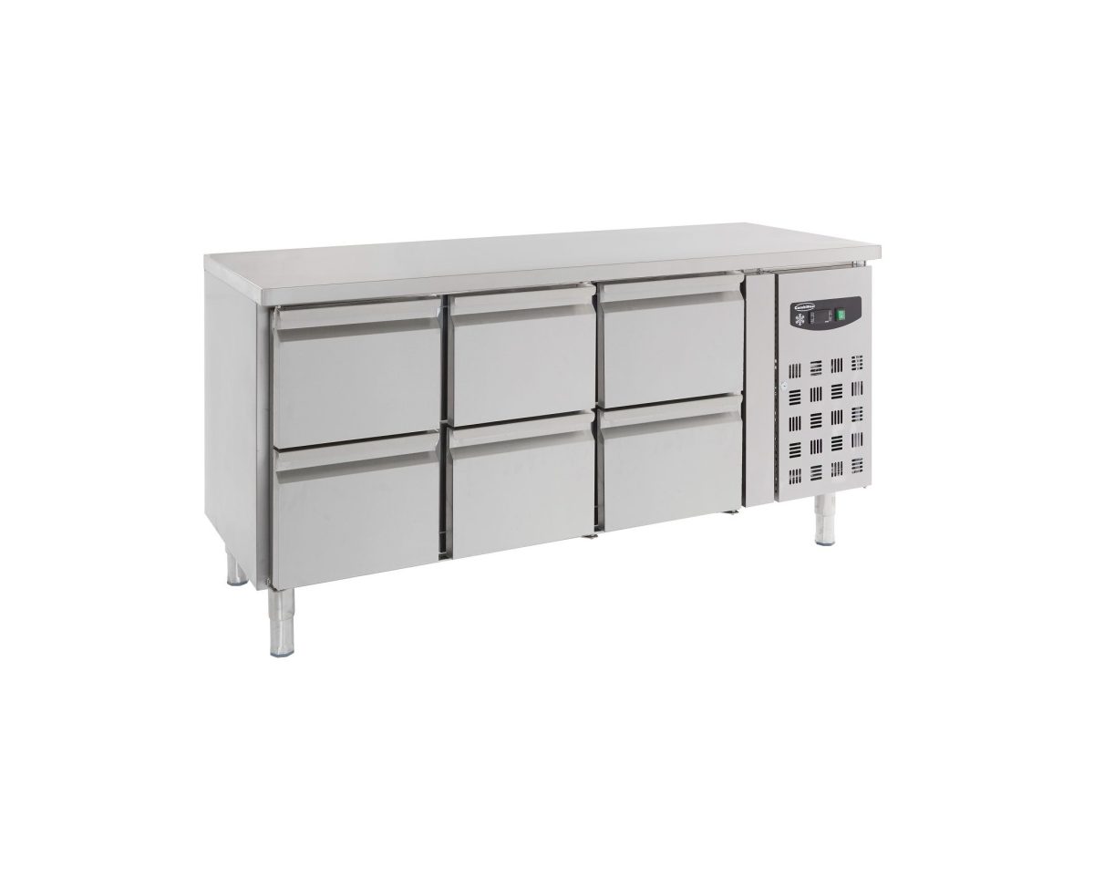 Kühltisch mit 6 Schubladen / 417 Liter / 1790x700x850 mm