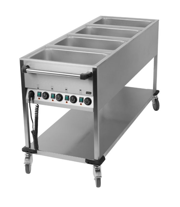 Bain-Marie-Wagen-Fahrbar 4x GN 1/1, 650x1700x900 mm