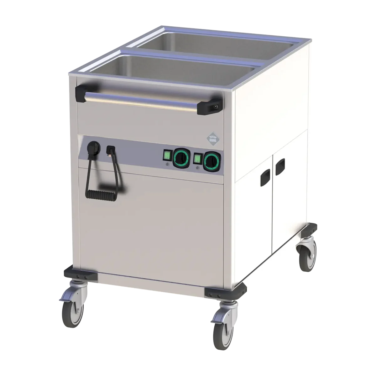 Gastro Bain-Marie-Wagen-Fahrbar 2x GN 1/1, 850x700x900 mm, 230 V 2,2 kW – Bild 2