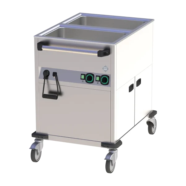 Gastro Bain-Marie-Wagen-Fahrbar 2x GN 1/1, 850x700x900 mm, 230 V 2,2 kW – Bild 2