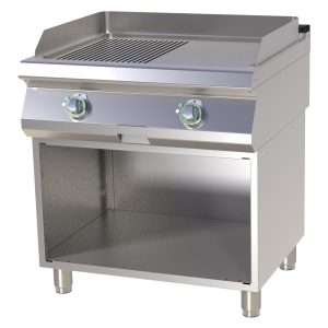 Elektro Grillplatte 80cm glatt & gerillt mit Unterbau