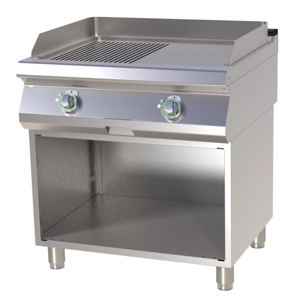 Elektro Grillplatte 80cm glatt & gerillt mit Unterbau
