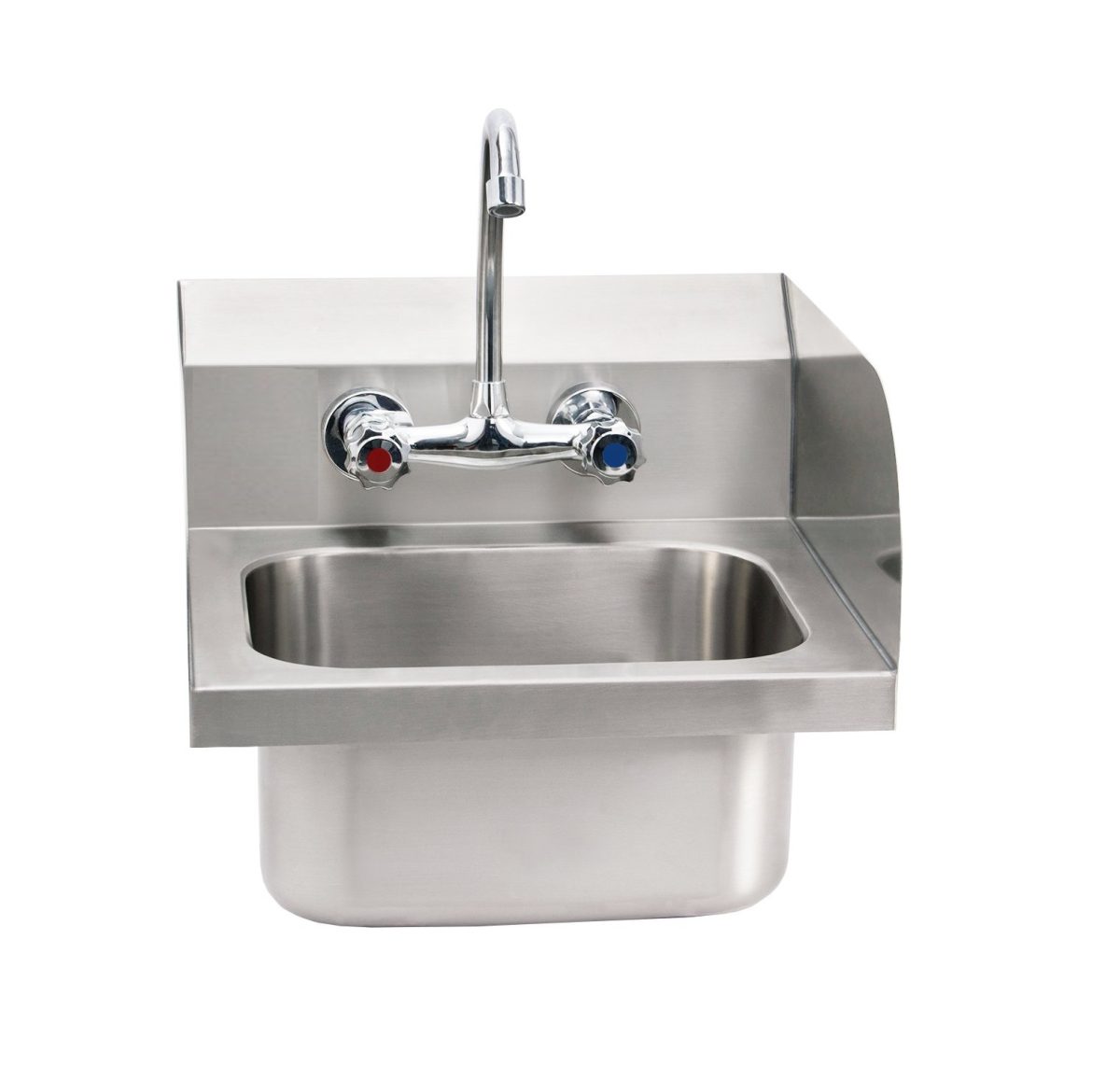 Handwaschbecken mit Spritzschutz Aufkantung