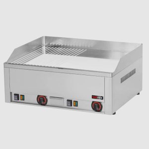 Elektro Grillplatte Hartverchromt Glatt und Gerillt 66x60 cm