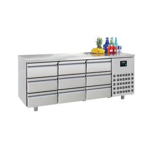 Kühltisch mit 9 Schublade / 474 Liter / 1865x700x850 mm