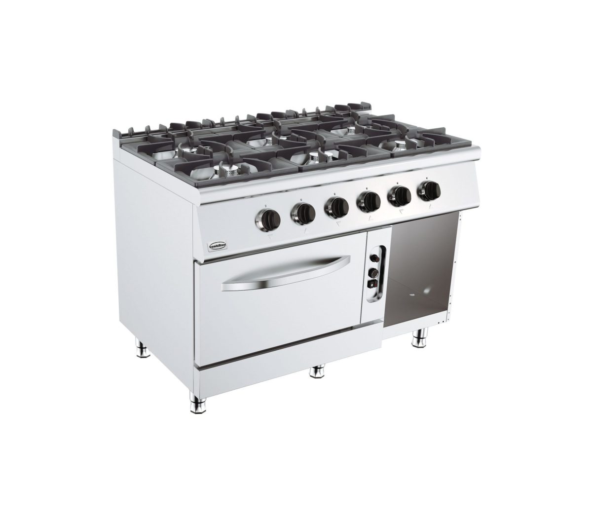 Gasherd mir 6 Brenner und Gasbackofen 1200 x 700 mm