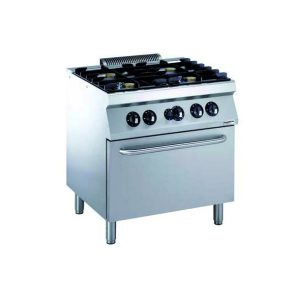 Gasherd mir 4 Brenner und Gasbackofen 800 x 700 mm