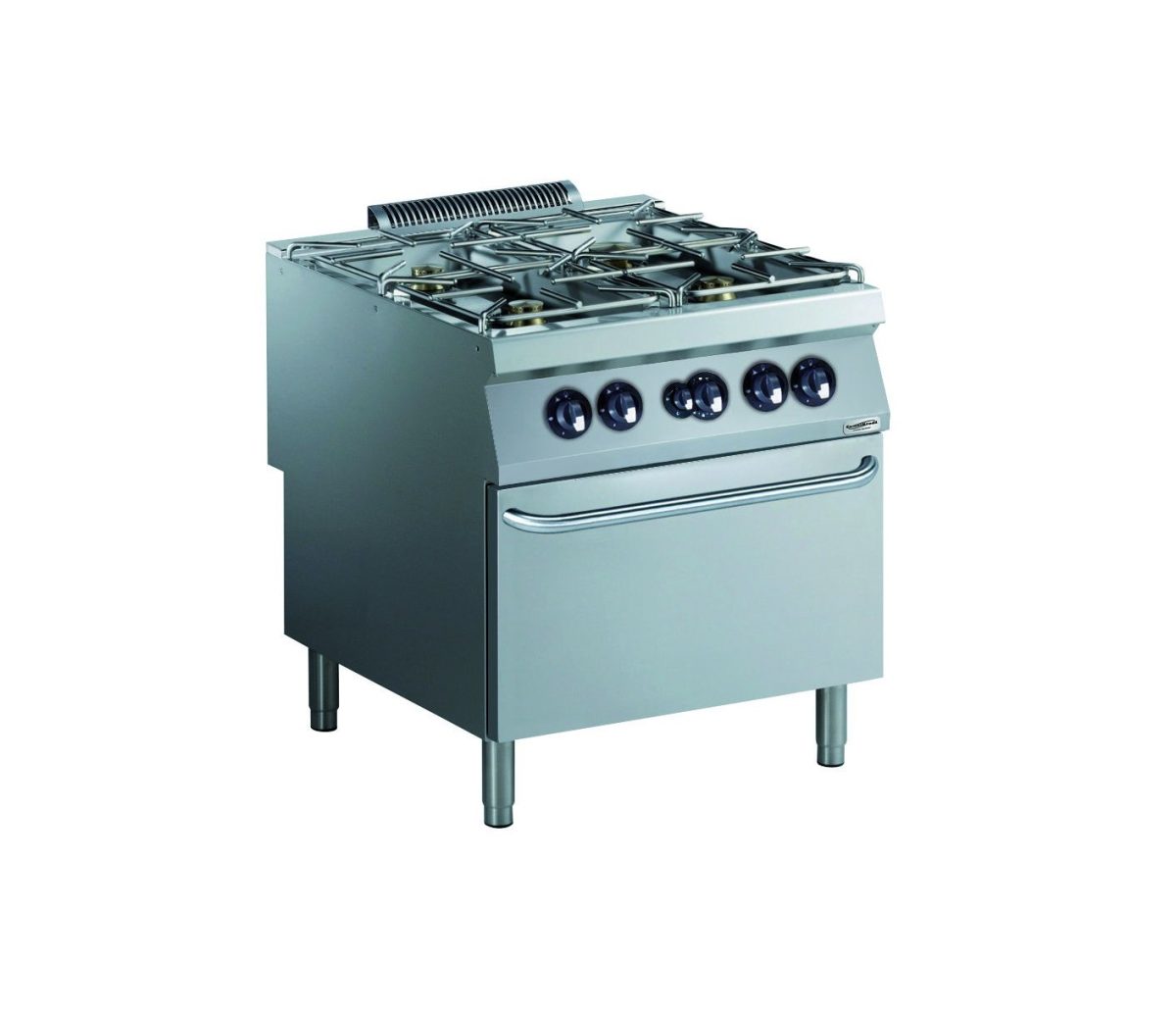 Gasherd mir 4 Brenner und Gasbackofen 800 x 900 mm