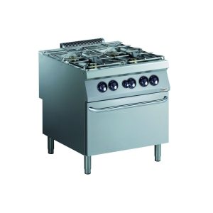 Gasherd mir 4 Brenner und Gasbackofen 800 x 900 mm