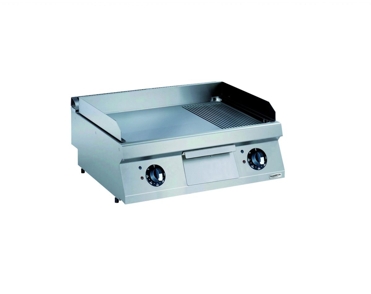 Elektro Chrom Grillplatte Glatt/Gerillt 800 x 700 mm