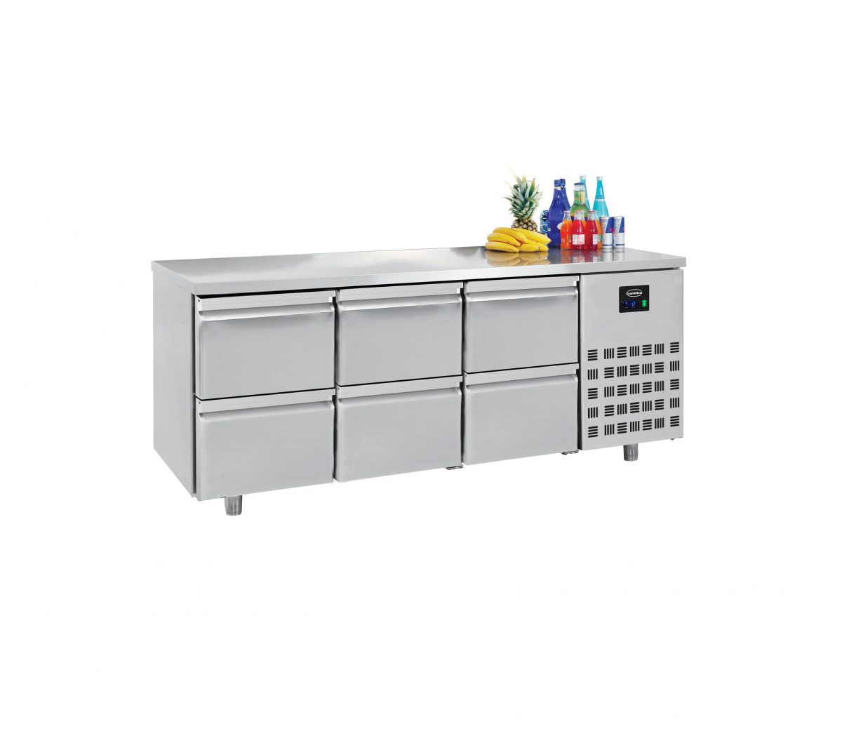 Kühltisch mit 6 Schubladen / 474 Liter / 1860x700x850 mm