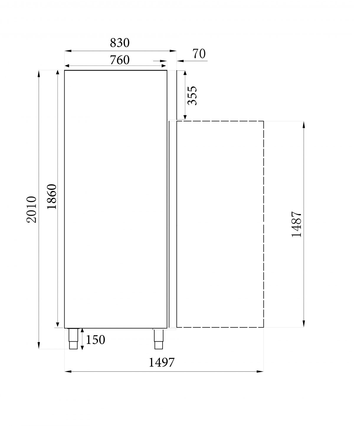 Edelstahl Tiefkühlschrank 650 Liter – Bild 2
