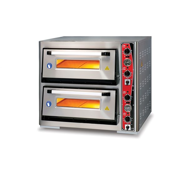 Pizzaofen mit Thermometer, 2 Kammern, 6+6 Pizzen Ø 33 cm