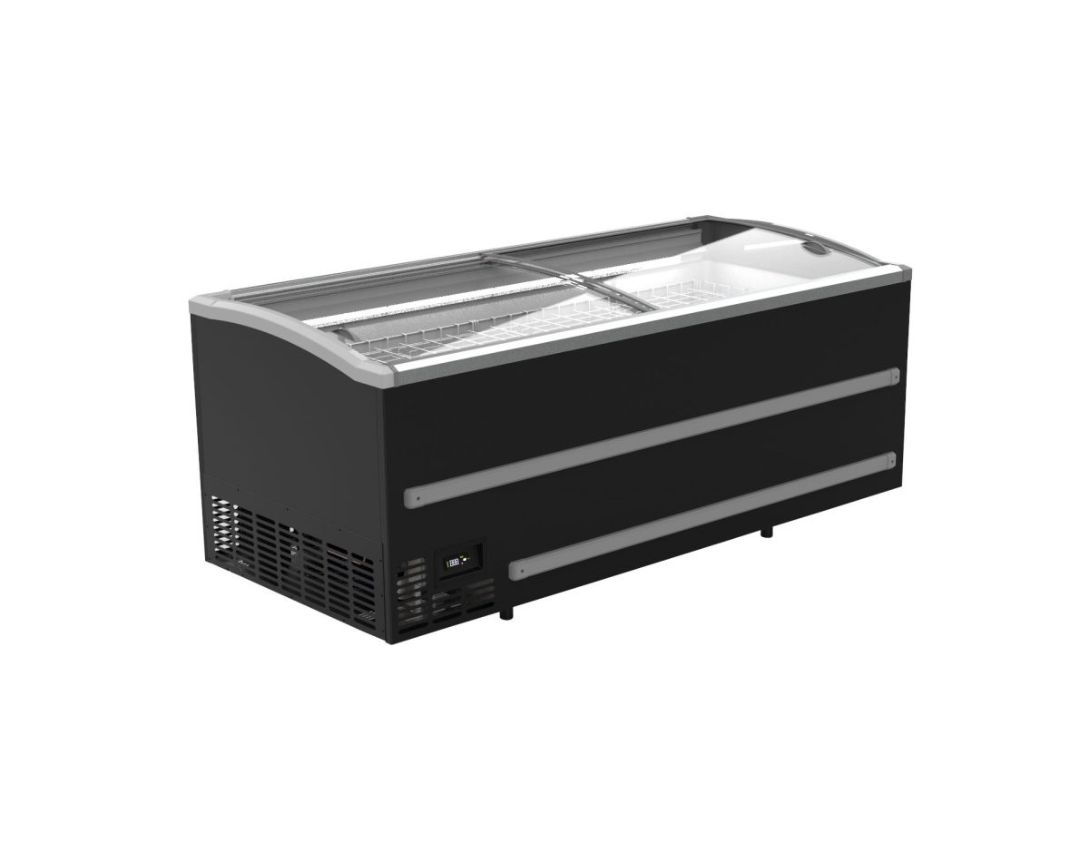 Supermarkt Tiefkuhltruhe Schwarz 1216 Liter / 2508x952x894 mm