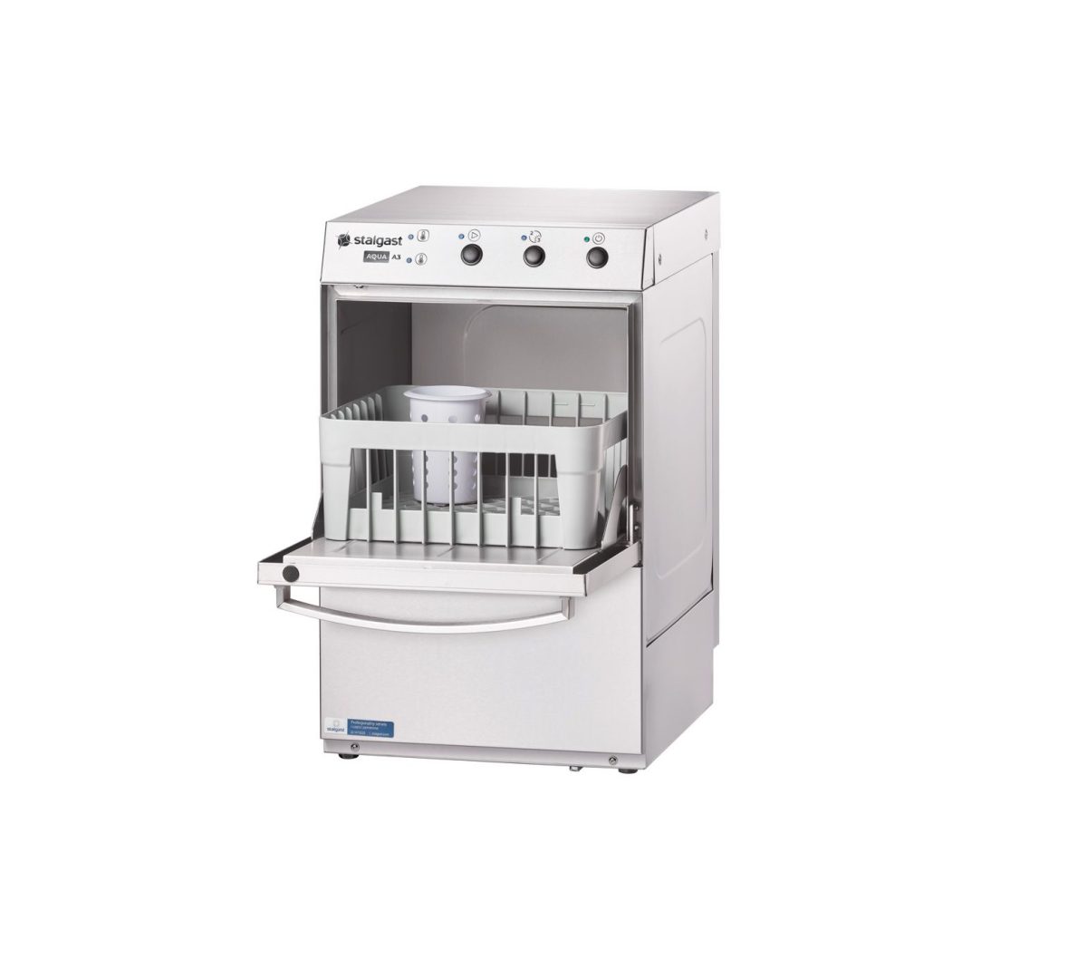 Gläserspülmaschine 40x40 cm Korb inkl. Klarspülmitteldosier, Reinigerdosier und Ablaufpumpe, 230V, 2,77 kW