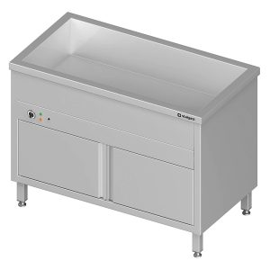 Bain-Marie Standgerät mit geschlossenem Unterbau und einem Becken, für 2x GN1/760x600x850 mm