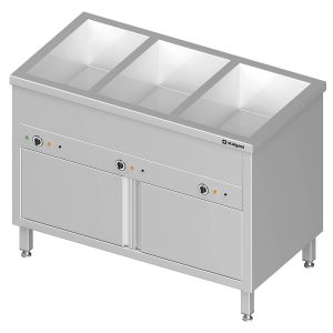 Bain-Marie Standgerät mit geschlossenem Unterbau und separaten Becken,  für 3x GN1/1085x600x850 mm