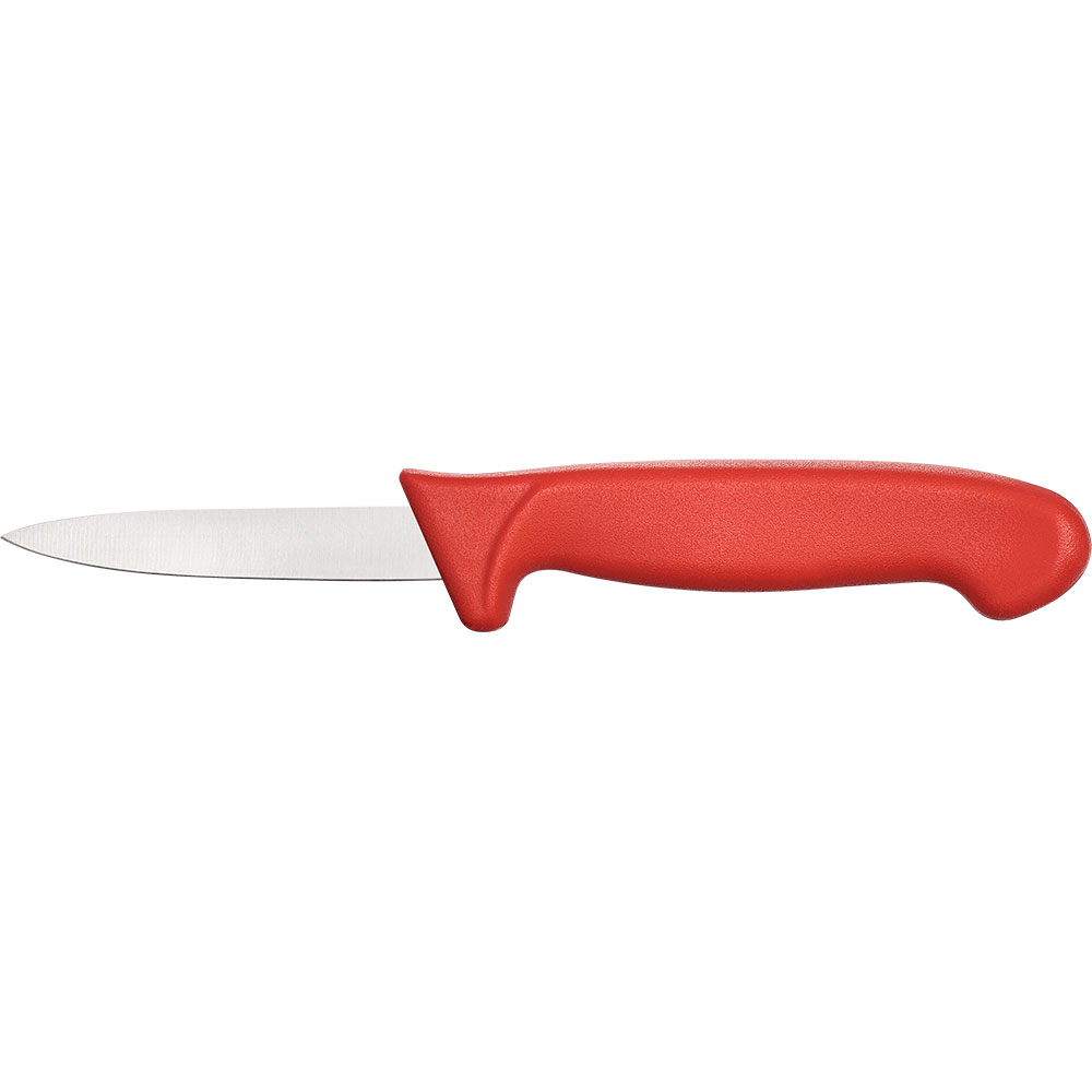 Schälmesser Premium, HACCP, Griff rot, Edelstahlklinge 9 cm