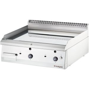 Gas-Griddleplatte, verchromt als Tischgerät, Serie 700 ND - glatt 800x700x250 mm (BxTxH)