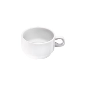 Kaffee-Obertasse, stapelbar, reinweißes Hotelporzellan, Serie Isabell, 0,2 Liter