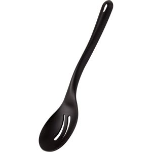 Servierlöffel perforiert, aus glasfaserverstärktem Material, schwarz, Länge 35 cm