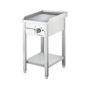 Elektro-Griddleplatte als Standgerät Gerillt, Unterbau offen, 400 x 700 x 850 mm (BxTxH)