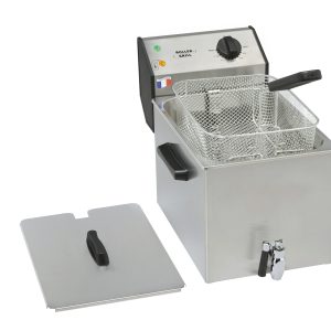 ROLLER GRILL Fritteuse mit Ablasshahn, mit Ablasshahn 8 Liter/ 3,6 kW / 265x450x360 mm