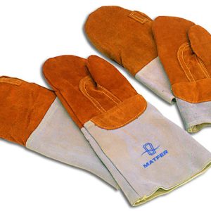 Ofenhandschuhe aus Leder, Fäustlinge