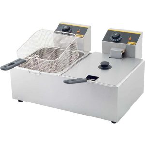 GREDIL Fritteuse mit zwei Becken / 2x5 Liter / 540x420x270 mm
