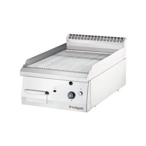 Gas-Griddleplatte, verchromt als Tischgerät, Serie 700 ND - gerillt 400x700x250 mm (BxTxH)