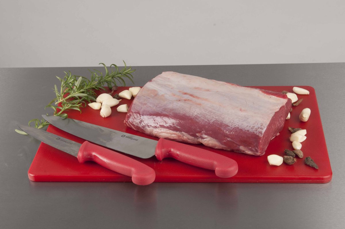 Schneidbrett, HACCP, Farbe rot, 450 x 300 x 13 mm (BxTxH) – Bild 2