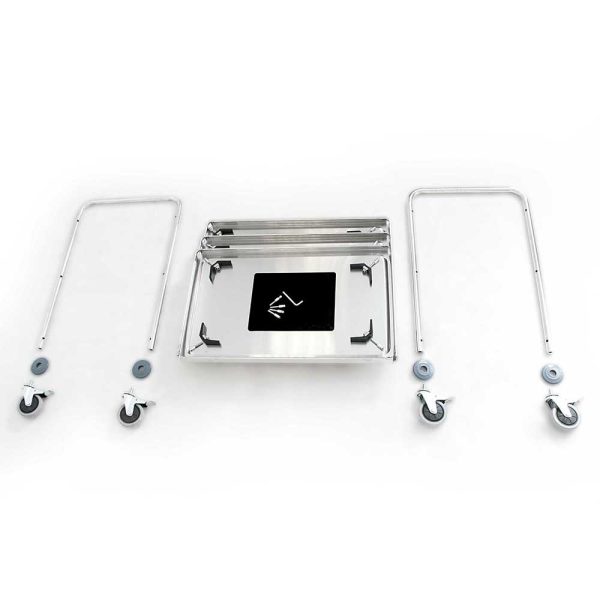 Servierwagen aus Edelstahl, mit zwei Borden, 845 x 525 x 940 mm (BxTxH) – Bild 2