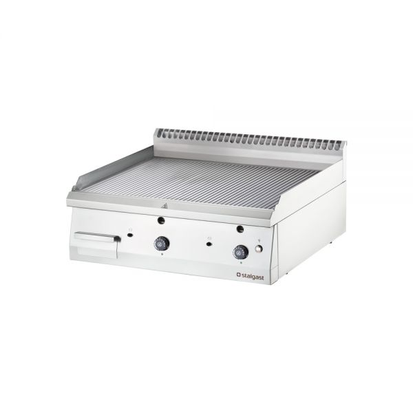Gas-Griddleplatte als Tischgerät, 800x700 mm, Gerillte Grillfläche, Serie 700 ND
