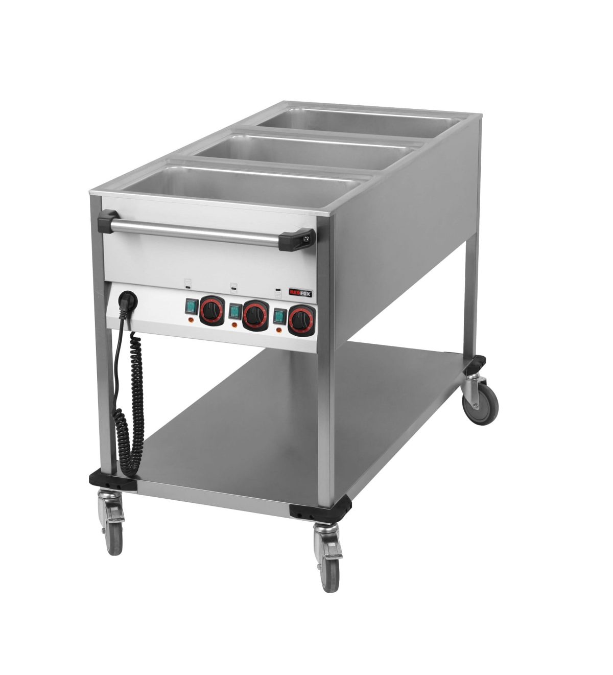 Bain-Marie-Wagen-Fahrbar 3x GN 1/1, 600x1300x900 mm
