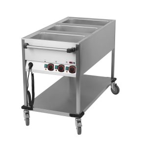 Bain-Marie-Wagen-Fahrbar 3x GN 1/1, 600x1300x900 mm