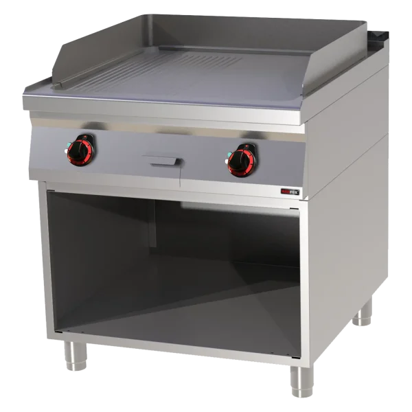 Grillplatte 71x65 elektrisch kombiniert mit Unterbau 400 V | REDFOX - FTHR 90/80 E