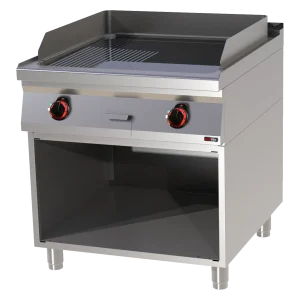 Grillplatte 71x65 elektrisch verchromt kombiniert mit Unterbau | REDFOX - FTHRC 90/80 E