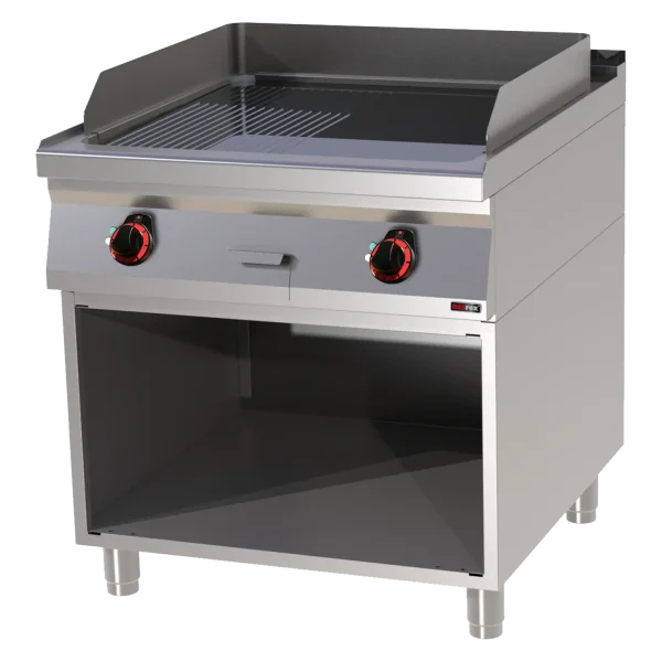 Grillplatte 71x65 elektrisch verchromt kombiniert mit Unterbau | REDFOX - FTHRC 90/80 E