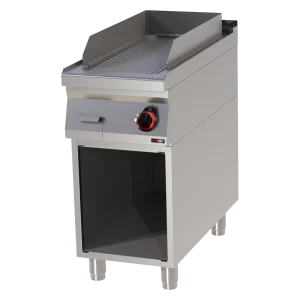 Grillplatte 31x65 elektrisch geriffelt mit Unterbau 400 V | REDFOX - FTR 90/40 E