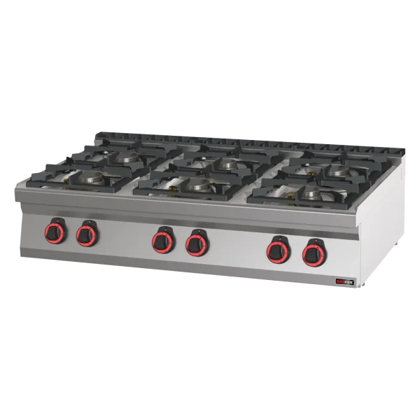 Gasherd 6x Brenner ohne Unterbauten | REDFOX - SP 70/012 G