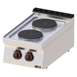 Cooking range electric 2x plate without cabinet 400 V | REDFOX - SP 70/04 E