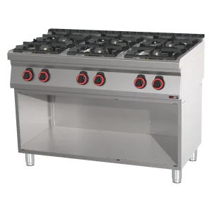 Gasherd 6x Brenner mit Unterbau | REDFOX - SP 70/120 G