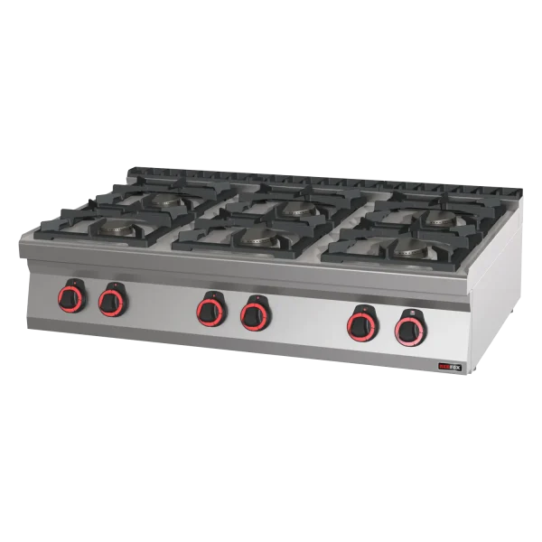 Gasherd 6x Brenner ECO ohne Unterbauten | REDFOX - SPB 70/012 G