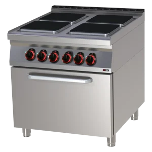 Herd elektrisch mit Heißluft-Backofen GN 1/1 - 4x Kochfeld 400 V | REDFOX - SPQT 90/80 11 E