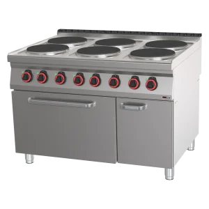 Herd elektrisch 6 Kochplatten mit Backofen GN 2/1 | REDFOX - SPT 90/120-21 E