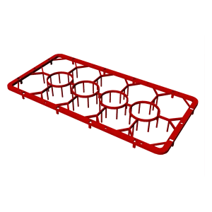 Basisaufsatz Plastik für Gläser 14 Positionen 50x50x4 | REDFOX - C 1412