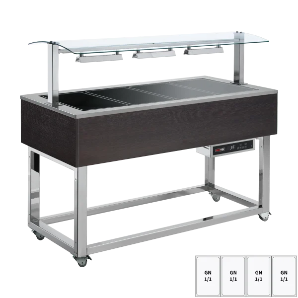 Warmhaltebuffet, Glaskeramik GN 4-1/1 Wenge | REDFOX - ES BROWN+ 4W